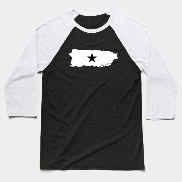 Puerto Rico Mi Isla Estrella Bandera Negra Puerto Rican Island Flag Baseball T-Shirt by PuertoRicoShirts